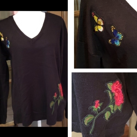 KATE & Mallory Embroidered Sweater NWOT - Picture 1 of 8